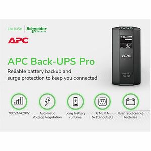 UPS Apc BR700G Back-UPS, 700VA/450W, torre, USB