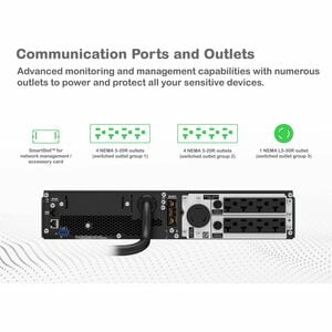UPS Apc SRT3000RMXLA 3kVA/2.70kW, rack 2U, 9 tomas batería/surge