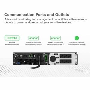 UPS en línea Apc SRT2200RMXLA-NC 2.20kVA/1.80kW, 2U, 120 V