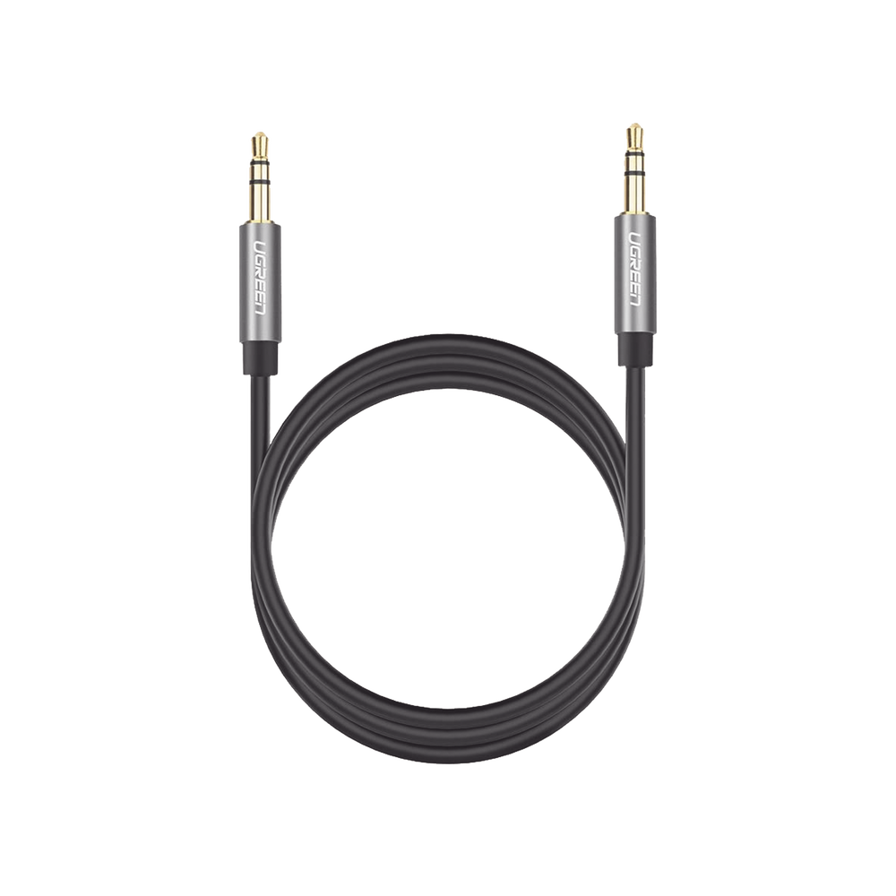 Cable Auxiliar 5 Metros / Conector 3.5mm a 3.5mm / Macho a Macho / Cubierta de TPE / Carcasa de Aluminio / Color Negro