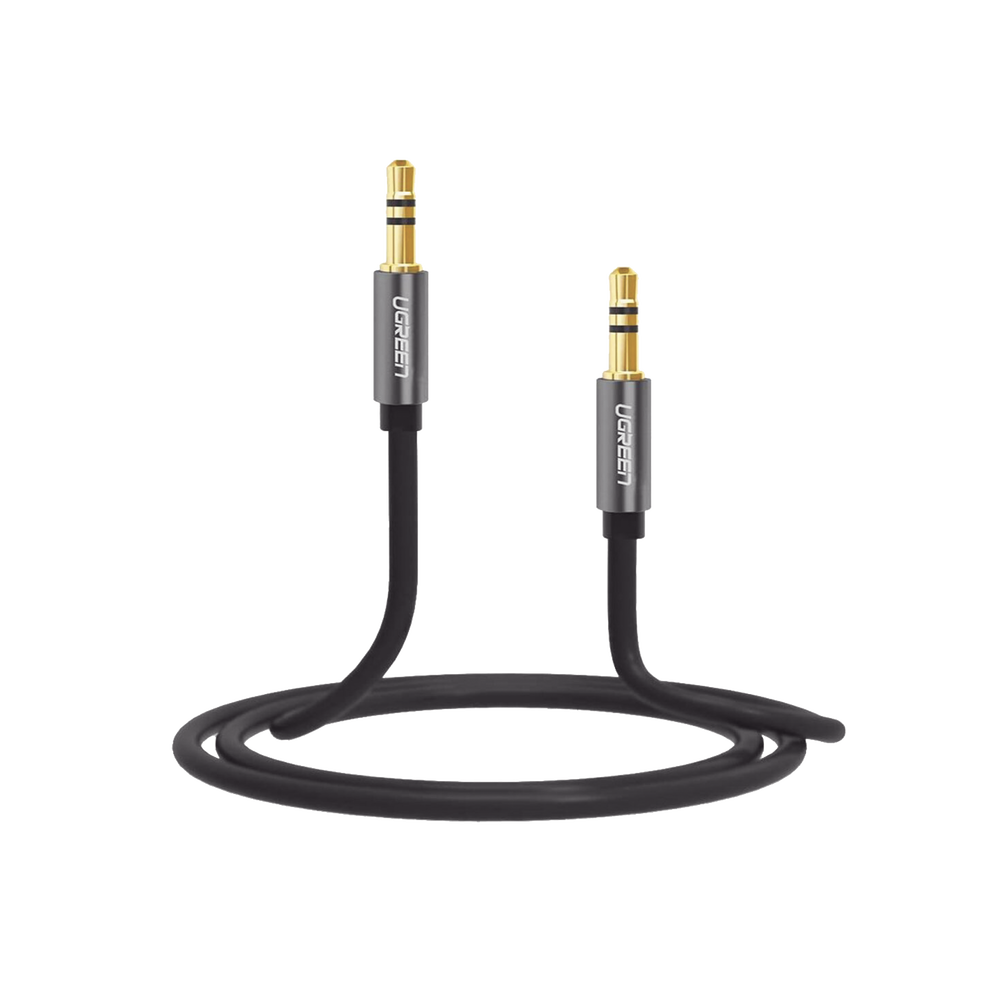 Cable Auxiliar 5 Metros / Conector 3.5mm a 3.5mm / Macho a Macho / Cubierta de TPE / Carcasa de Aluminio / Color Negro