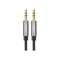 Cable Auxiliar 5 Metros / Conector 3.5mm a 3.5mm / Macho a Macho / Cubierta de TPE / Carcasa de Aluminio / Color Negro