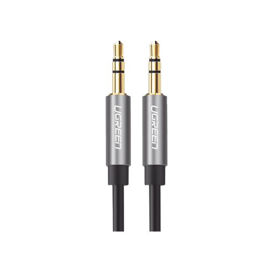 Cable Auxiliar 5 Metros / Conector 3.5mm a 3.5mm / Macho a Macho / Cubierta de TPE / Carcasa de Aluminio / Color Negro