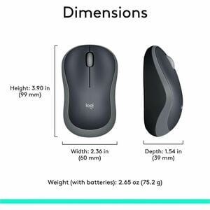 Mouse Logitech M185 910-002225 inalámbrico USB óptico 1000 dpi