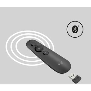 Puntero Logitech 910-006518 R500s láser Bluetooth USB grafito