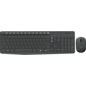 Teclado y mouse Logitech MK235 920-007901 inalámbrico RF USB, negro