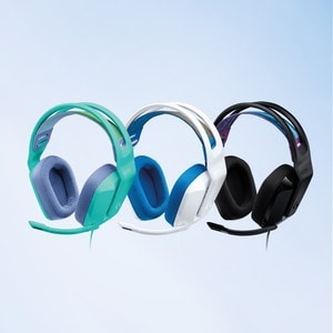 Audífonos gamer Logitech G335, cable 3.5 mm, estéreo, blancos
