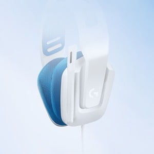 Audífonos gamer Logitech G335, cable 3.5 mm, estéreo, blancos