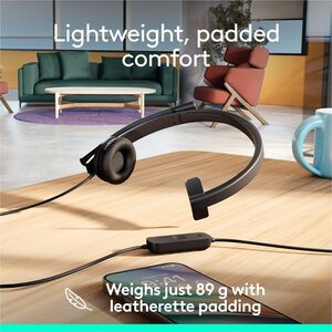 Diadema Logitech H570e 981-000570 USB, mono, micrófono con cancelación
