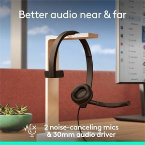 Diadema Logitech H570e 981-000570 USB, mono, micrófono con cancelación