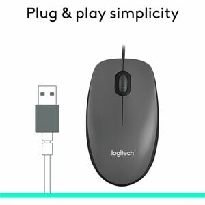 Mouse Logitech M100 910-001601 cable USB, óptico, 1000 dpi