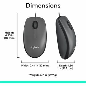 Mouse Logitech M100 910-001601 cable USB, óptico, 1000 dpi