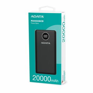 Cargador portátil Adata Technology AP20000QCD-DGT-CBK 20000 mAh, 3 USB
