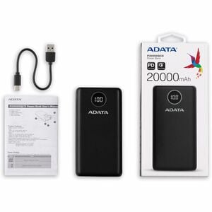 Cargador portátil Adata Technology AP20000QCD-DGT-CBK 20000 mAh, 3 USB