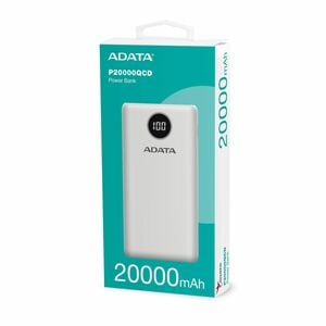 Cargador portátil Adata AP20000QCD-DGT-CWH 20000 mAh 3A 3 USB