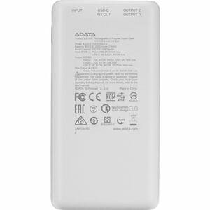 Cargador portátil Adata AP20000QCD-DGT-CWH 20000 mAh 3A 3 USB