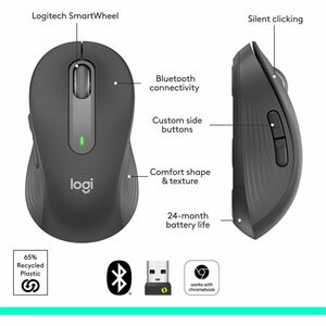 Mouse Logitech Signature M650 L 910-006231 inalámbrico, 2000 dpi, 5 botones