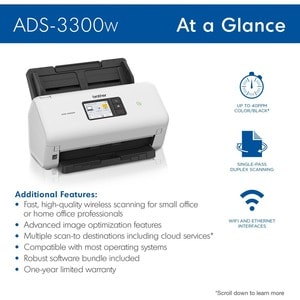 Escáner de oficina Brother ADS3300W, caja Damage Box