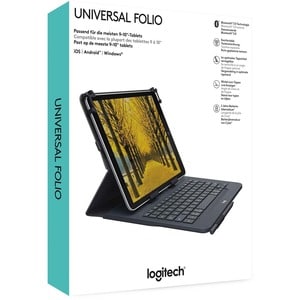 Estuche teclado Logitech Universal Folio 920-008334 tablets 9-10 pulg resistente al agua
