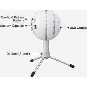 Micrófono Logitech Snowball iCE 988-000070 USB, condensador, cardioide