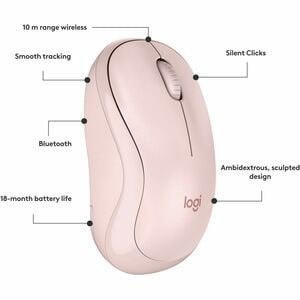 Mouse Logitech 910-007117 M240 Silent Travel, Bluetooth, inalámbrico, rosado
