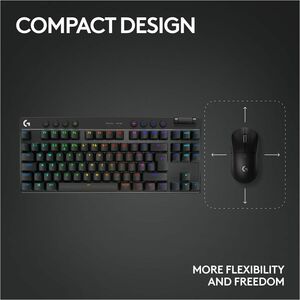 Teclado gaming Logitech G Pro X TKL 920-012127 inalámbrico, RGB, Bluetooth