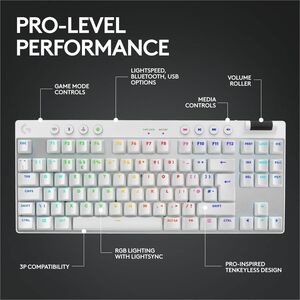 Teclado gaming Logitech 920-012143 Pro X TKL inalámbrico RGB mecánico