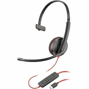 Auricular Poly Blackwire 3210 8X214A6 monaural USB-C micrófono ruido