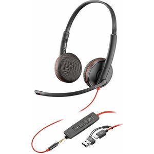 Auriculares Poly Blackwire 3225 8X229A6 estéreo USB-C y 3.5mm