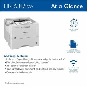Impresora láser Brother HLL6415DW monocromo 52 ppm Ethernet usb