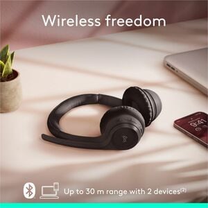 Audífonos Logitech Zone 300 981-001406 inalámbricos Bluetooth con micrófono