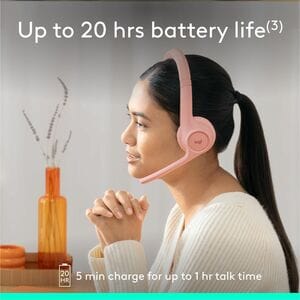 Auriculares Logitech Zone 300 981-001411 Bluetooth cancelación de ruido rosa