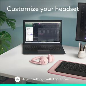 Auriculares Logitech Zone 300 981-001411 Bluetooth cancelación de ruido rosa
