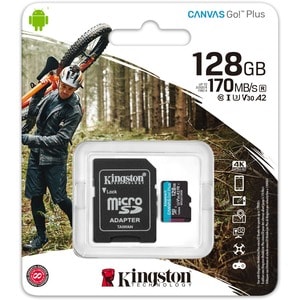 Memoria microSDXC Kingston Canvas Go! Plus SDCG3, 128 GB, 170 MB/s