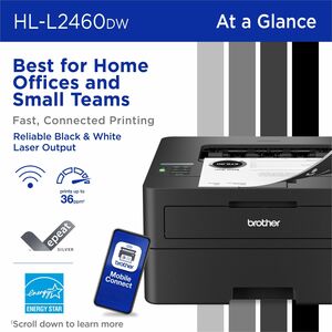 Impresora láser Brother HL-L2460DW monocromo 36 ppm dúplex LAN inalámbrica