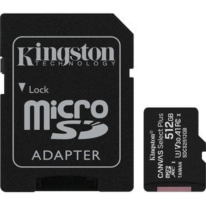 Tarjeta microSDXC Kingston Canvas Select Plus SDCS2, 512GB, UHS-I, 100MB/s