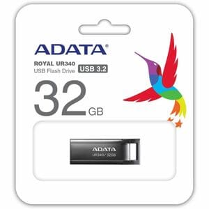 Memoria USB Adata Technology UR340 AROY-UR340-32GBK 32 GB, USB 3.2, metal negro