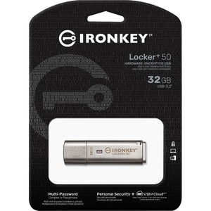 Memoria USB Kingston IKLP50/32GB IronKey Locker Plus 50 32GB, USB 3.2, AES 256 bits
