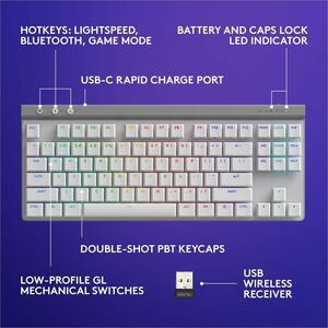 Teclado gaming Logitech G515 Lightspeed TKL USB, Bluetooth, RGB