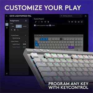 Teclado gaming Logitech G515 Lightspeed TKL USB, Bluetooth, RGB