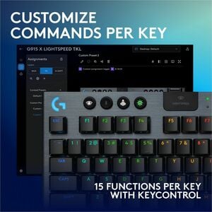 Teclado Logitech G915 X Lightspeed TKL táctil RGB USB-C Bluetooth
