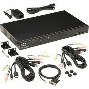 Conmutador KVM Tripp Lite B024-HU08 8 computadores HDMI USB 1U