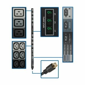 PDU Eaton PDU3MV6L2130 8.6 kW 230 V AC entrada rack vertical