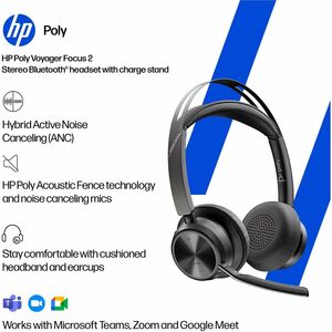 Auriculares Poly Voyager Focus 2 9T9J6AA#AC3 Bluetooth, USB-C y Teams