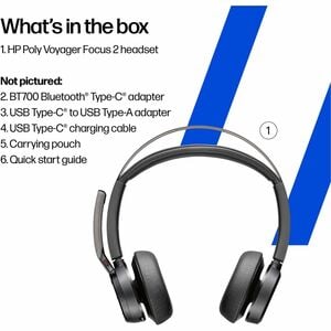 Auriculares Poly Voyager Focus 2 9T9J6AA#AC3 Bluetooth, USB-C y Teams