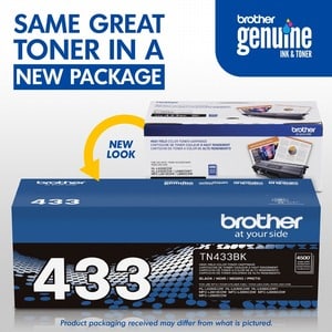 Cartucho de tóner Brother TN433BK alto rendimiento, negro, 4500 páginas