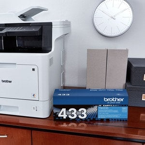 Tóner Brother TN433C azul ciánico, alto rendimiento, 4000 páginas