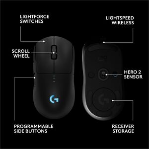 Mouse Logitech Pro 2 Lightspeed Hero 2 inalámbrico 32000 dpi