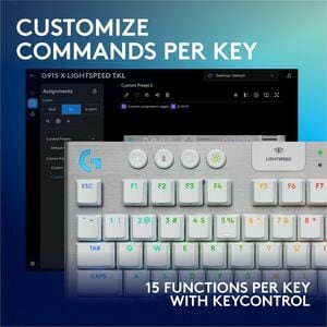 Teclado Logitech G915 X Lightspeed TKL táctil, USB-C, Bluetooth/RF