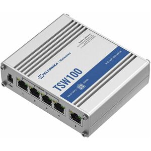 Switch Teltonika TSW100 5 puertos Gigabit PoE 120 W montaje en riel